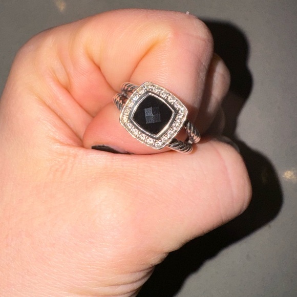 David Yurman Petite Albion Ring Black Onyx color. DY 925 style - Picture 3 of 10